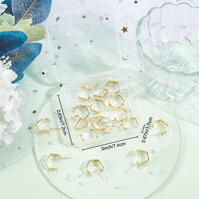 20Pcs Brass Stud Earring Findings KK-BBC0004-33-1