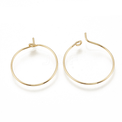 Brass Hoop Earrings Findings KK-S341-85-1