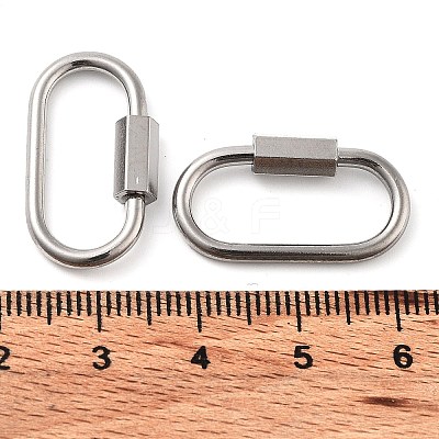 Non-Tarnish 304 Stainless Steel Screw Carabiner Lock Charms STAS-H107-04C-P-1