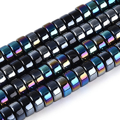 AB Color Plated Opaque Glass Beads Strands GLAA-T026-3x6mm-P01-1