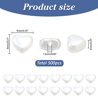 500Pcs ABS Plastic Imitation Pearl Beads KY-AR0001-45-1