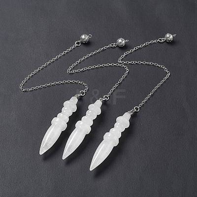 Natural Quartz Crystal Pointed Dowsing Pendulums AJEW-B020-06P-09-1