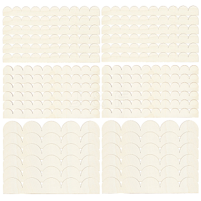 30Pcs 3 Styles Unfinished Fan Shaped Wooden Frames WOOD-GO0001-29-1