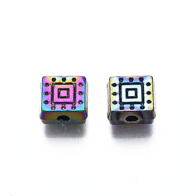 Rack Plating Rainbow Color Alloy Beads PALLOY-S180-357-1