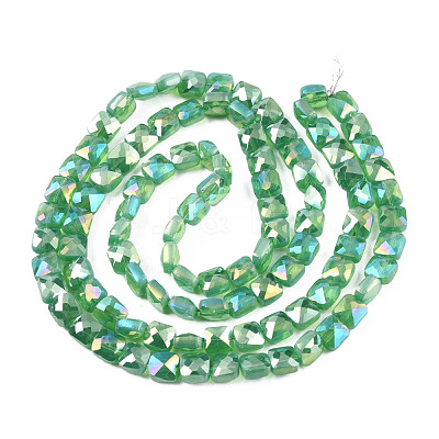 Electroplate Opaque Solid Color Glass Beads Strands EGLA-N002-43-04-1