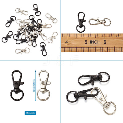 Alloy Swivel Lobster Claw Clasps PALLOY-CD0001-04-1