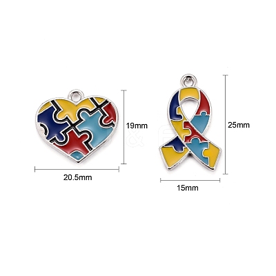 8Pcs 2 Style Enamel Alloy Pendants ENAM-LS0001-09P-1