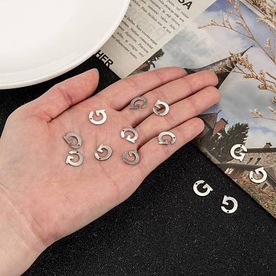 Tarnish Resistant 304 Stainless Steel Letter Charms STAS-O072-G-1