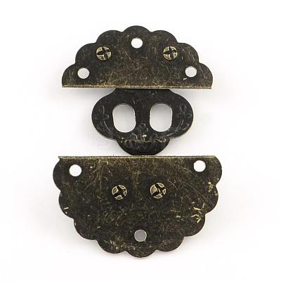 Wooden Box Lock Catch Clasps IFIN-R203-46AB-1