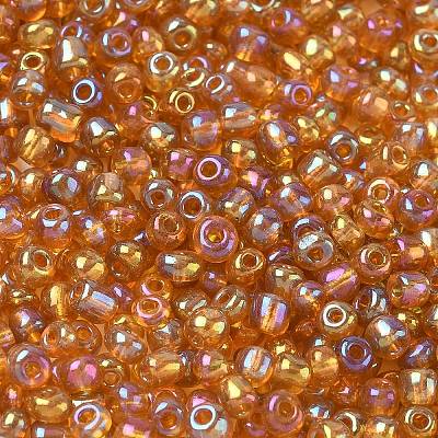 Transparent Rainbow Colours Round Glass Seed Beads X-SEED-A007-4mm-162C-1
