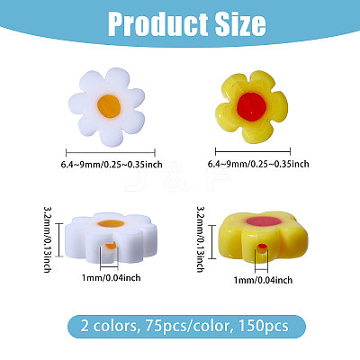 150Pcs 2 Colors Handmade Millefiori Glass Bead Strands LAMP-CA0001-14-1