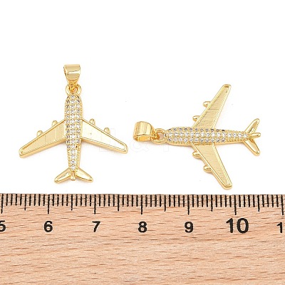 Brass Micro Pave Clear Cubic Zirconia Pendants CU-CBA56CE-06G-1