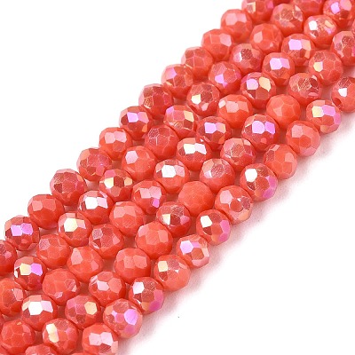 Electroplate Glass Beads Strands EGLA-A044-P3mm-B21-1