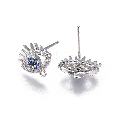 Brass Stud Earring Findings KK-I650-18P-1