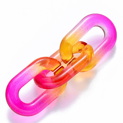 Two Tone Transparent Acrylic Linking Rings OACR-S036-006A-N07-1