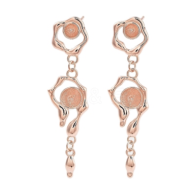 925 Sterling Silver Stud Earrings Findings EJEW-B038-05RG-1