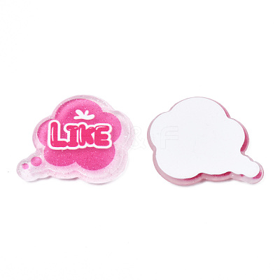 Transparent Printed Acrylic Cabochons TACR-N016-42-1