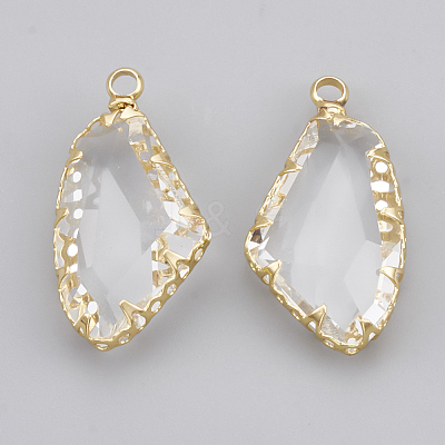 Brass Glass Pendants KK-T035-53-1