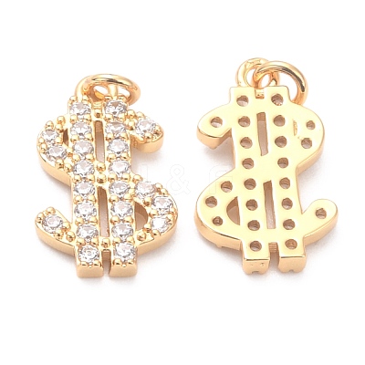 Brass Micro Pave Cubic Zirconia Pendants ZIRC-O044-18G-1