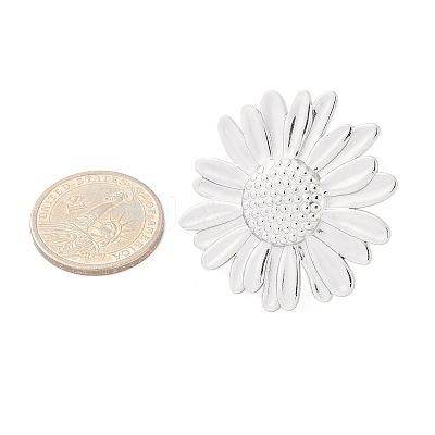 Anti-Tarnish 304 Stainless Steel Flower Open Cuff Rings RJEW-M047-11P-1