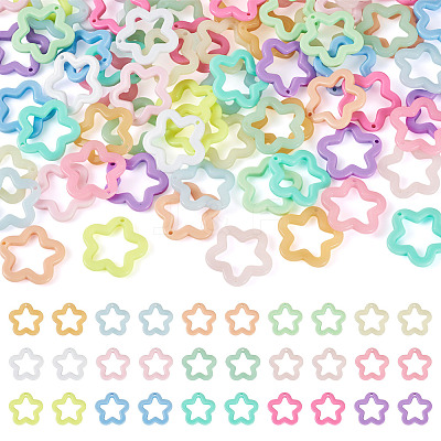 55Pcs 11 Colors Opaque Acrylic Pendants MACR-TA0002-46-1