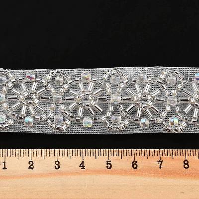 Polyester Flower Lace Trims OCOR-A007-15-1
