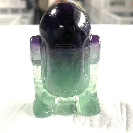 Natural Fluorite Carved Robot Figurines PW-WGAEA8B-08-1