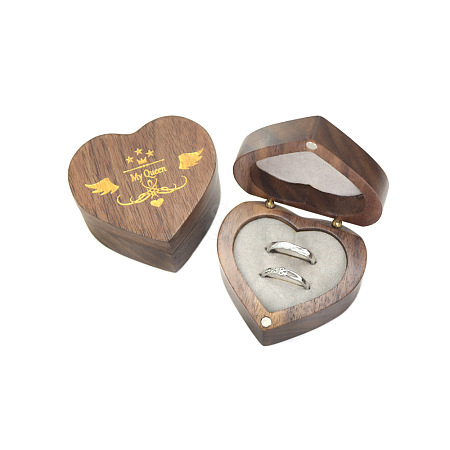 Heart Wood Couple Ring Storage Box PW-WG97544-01-1