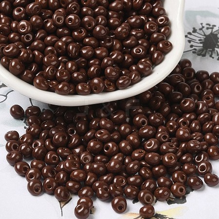 6/0 Opaque Baking Paint Glass Seed Beads SEED-M012-02A-14-1