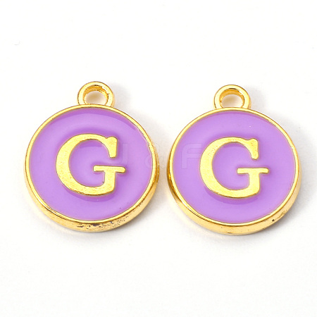 Golden Plated Alloy Enamel Charms X-ENAM-S118-10G-1