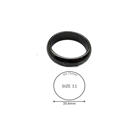 Synthetic Hematite Plain Band Rings BK4832-41-1