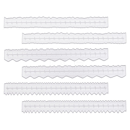 3Pcs 3 Styles Paper Tearing Ruler Carbon Steel Metal Die Cuts DIY-WH0308-253-1