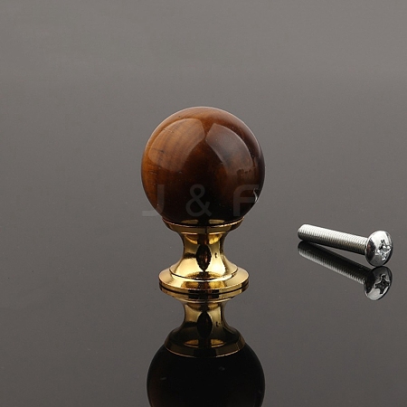 Metal & Natural Tiger Eye Drawer Knobs PW-WG57F80-01-1