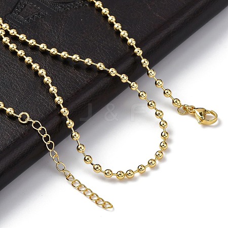 Rack Plating Brass Ball Chain Necklaces for Women NJEW-A035-03G-1