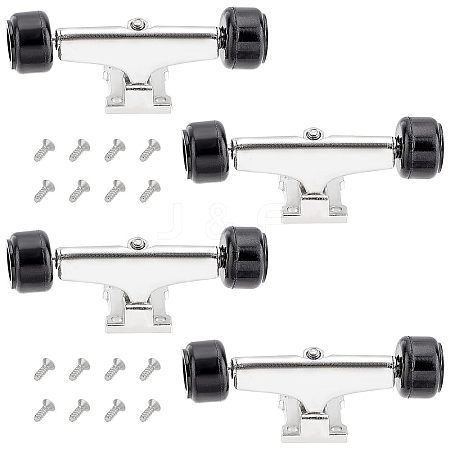 Fingerinspire Plastic & Aluminum Alloy Skateboard Bracket Bearing Wheel AJEW-FG0001-76B-1