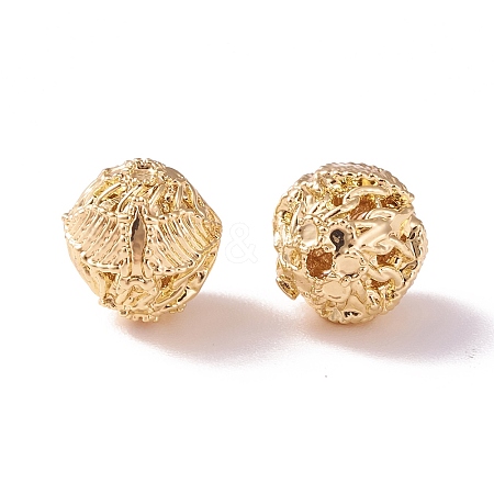 Brass Hollow Round Beads KK-P226-30CG-1