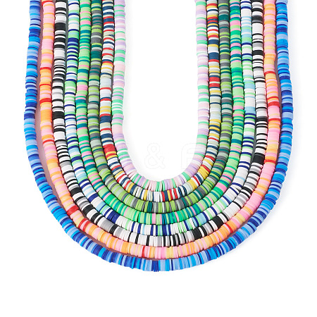8 Strands 8 Colors Handmade Polymer Clay Beads Strands CLAY-TA0001-30-1