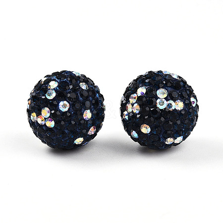 Polymer Clay Pave Rhinestone Beads RB-T018-01G-1