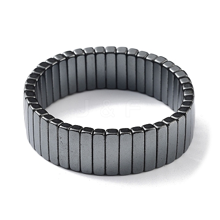 Non-Magnetic Synthetic Hematite Beaded Stretch Bracelets BJEW-H589-02D-1