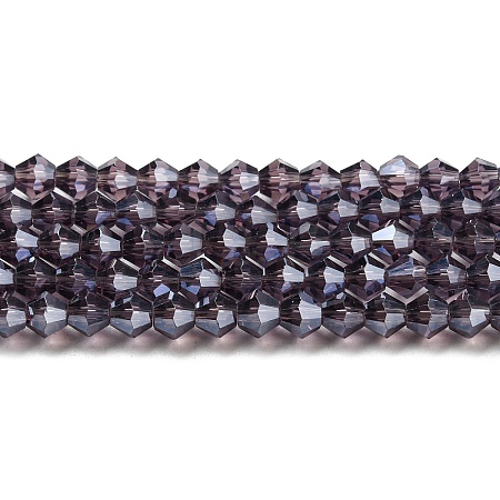 Transparent Electroplate Glass Beads Strands LS-GLAA-F029-4mm-C04-1