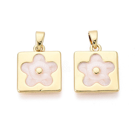 Brass with Enamel Pendants KK-T073-56B-G-1