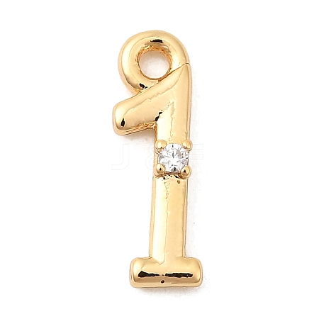Brass Micro Pave Cubic Zirconia Charms KK-P340-24G-01-1