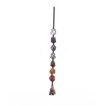 7 Chakra Gemstone Hanging Decorations HJEW-JM00805-03-1