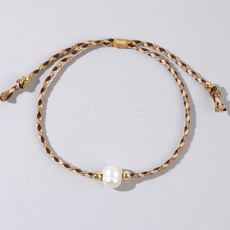 Natural Freshwater Pearl Bead Braided Bead Bracelets JH8725-4-1