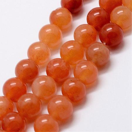 Natural Red Aventurine Bead Strands G-P257-02-8mm-1