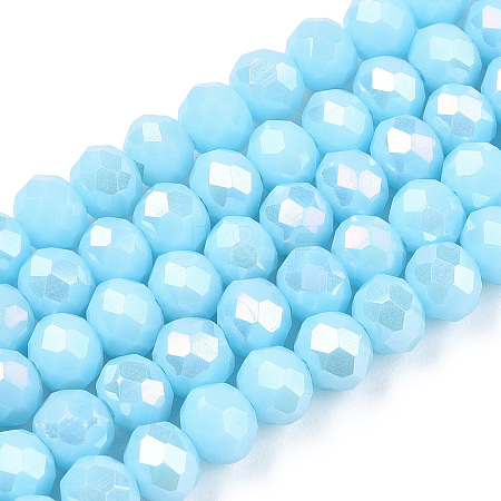 Electroplate Glass Beads Strands LS-EGLA-A034-P6mm-B14-1