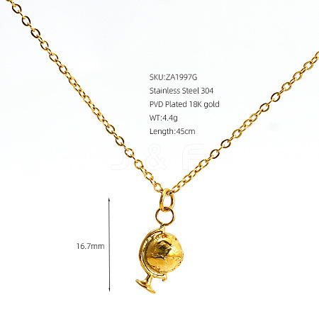 304 Stainless Steel Pendant Necklaces for Women WG45467-03-1