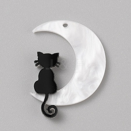 Opaque Acrylic Pendants MACR-WH0014-02B-1