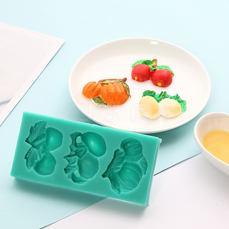 Cherry & Radish & Pumpkin Shape DIY Food Grade Silicone Molds DIY-J007-01D-1