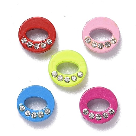 Spray Painted Zinc Alloy Slide Charms ALRI-WH0005-13O-1